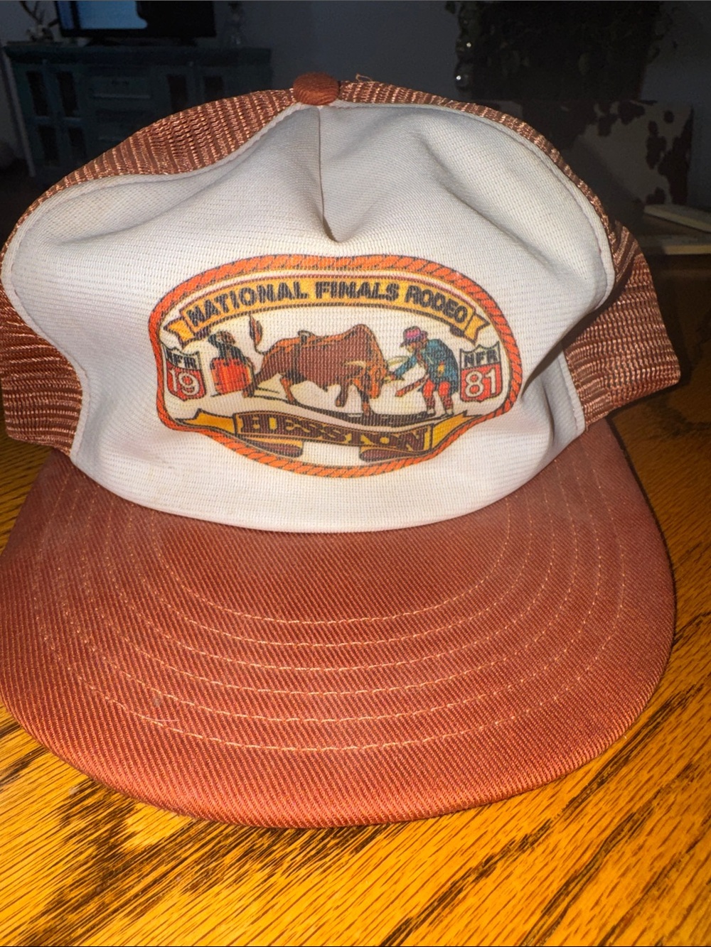 Vintage 1981 National Finals Rodeo Trucker Hat - Brown & Cream